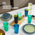 6 Multicoloured Plastic Tumblers - Teal